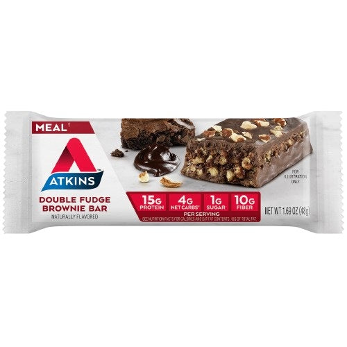 Atkins Double Brownie Fudge Bar 48G | Bars