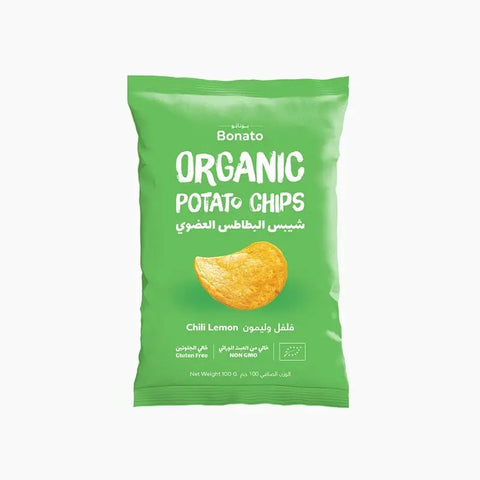 بوناتو رقائق بطاطس عضوية بنكهة الفلفل الحار والليمون ‎100 جم
