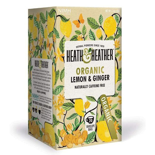 Heath & Heathier Organic Lemon Ginger Tea 20's | Herbal Tea