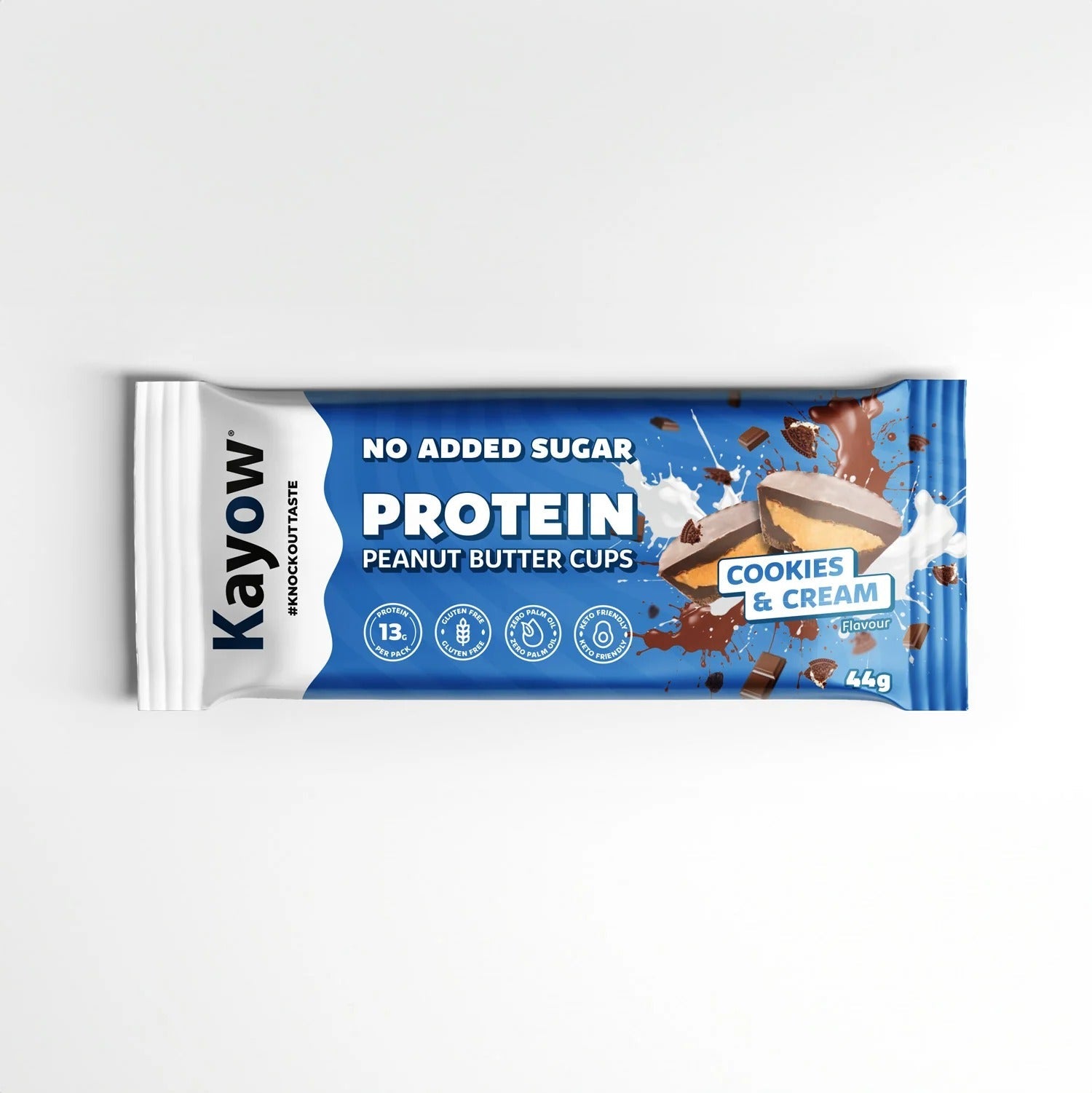 Kayow Nutrition Peanut Butter Cups Milk Chocolate Cookies & Cream 44g | Chocolates
