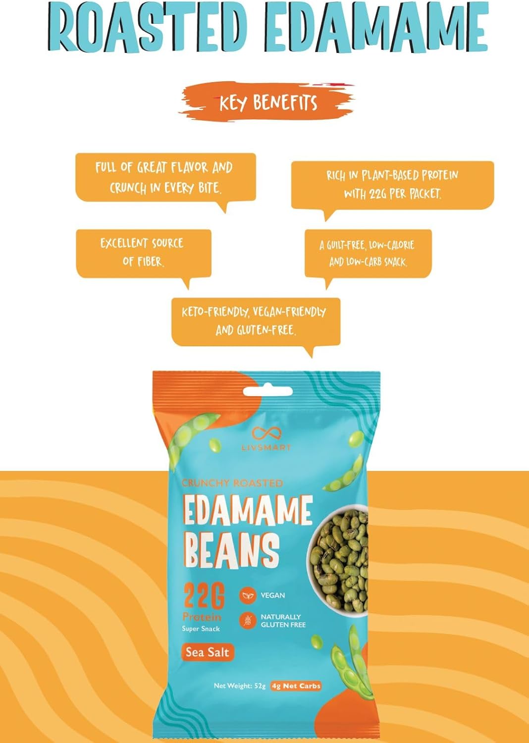 Livsmart Edamame Beans Sea Salt 22 Gm | Edamame