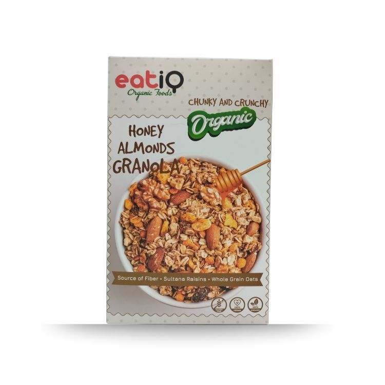 Eatiq Organic Crunchy Honey Almond Granola 320G | Breakfast Grains