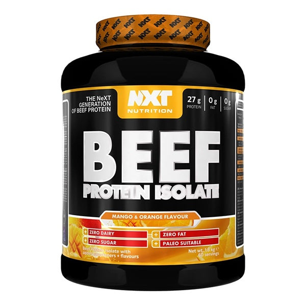 NXT Nutrition Beef Protein Isolate Mango & Orange Flavour 1.8 kg | Beef Protein NXT Nutrition Beef Protein Isolate Mango & Orange Flavour 1.8 kg | Beef Protein