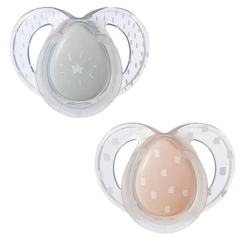 Tommee Tippee Night Time Soother 6-18M (Pack Of 2) - Star