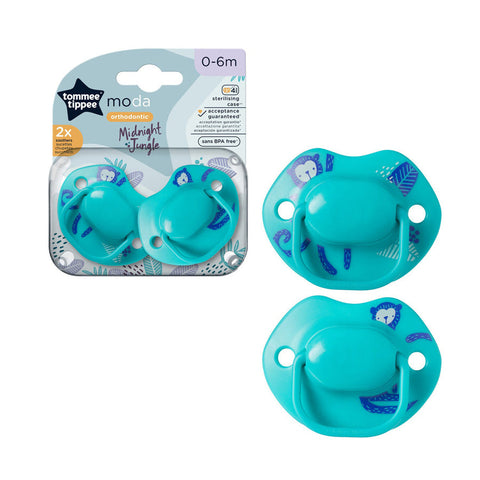 Tommee Tippee Moda Soother Pack Of 2 (0-6m) - Turquoise