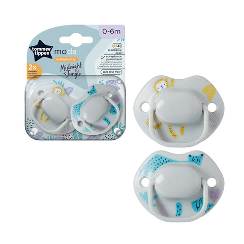 Tommee Tippee Moda Soother Pack Of 2 (0-6m) - Off White