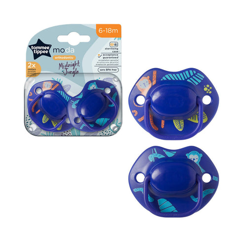 Tommee Tippee Moda Soother Pack Of 2 (6-18m) - Blue