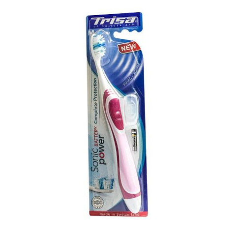 Buy Trisa Sonic Medium Power Battery Toothbrush 1 PC Online - Kulud Pharmacy