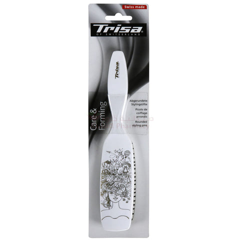 Buy Trisa Slim Rubber Decorated Handle Hair Brush 1 PC Online - Kulud Pharmacy