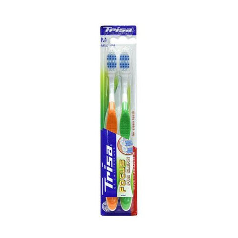 Buy Trisa Focus Medium Toothbrush 2 PC Online - Kulud Pharmacy