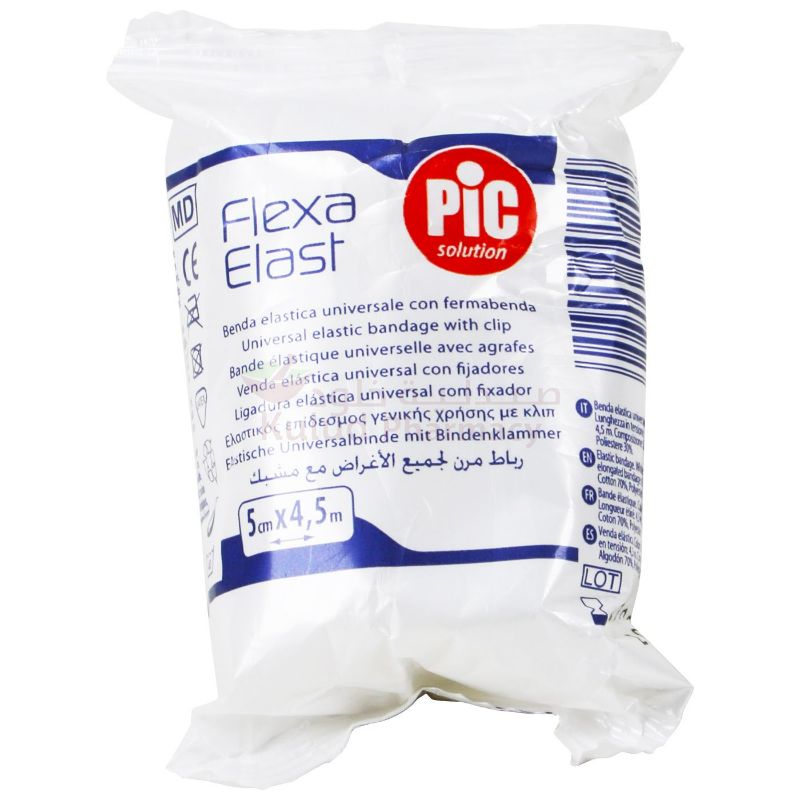 Pic Elastic White (Cm 5 X 4.5M) Bandage 1 PC | Cotton Gauze Bandages Pic Elastic White (Cm 5 X 4.5M) Bandage 1 PC | Cotton Gauze Bandages