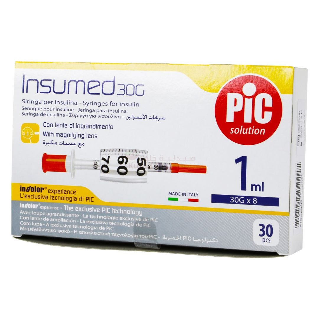 Pic Insumed Pic Insumed G30 X 8 Mm Syringe 1Ml 30 PC | Kulud Pharmacy
