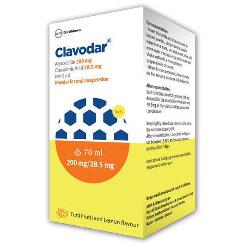 Buy Clavodar Powder For Oral Suspension 200Mg 70 ML Online - Kulud Pharmacy