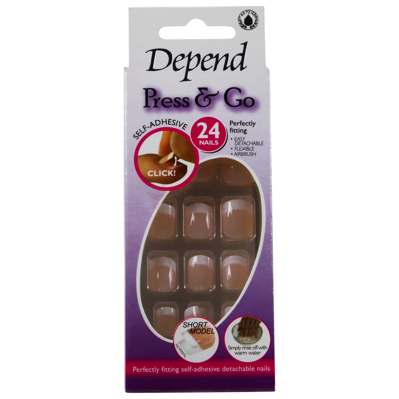Depend Short Pink Self Adhesive 2 Nails Artificial Nail 24 PC | Artificial Nails Depend Short Pink Self Adhesive 2 Nails Artificial Nail 24 PC | Artificial Nails