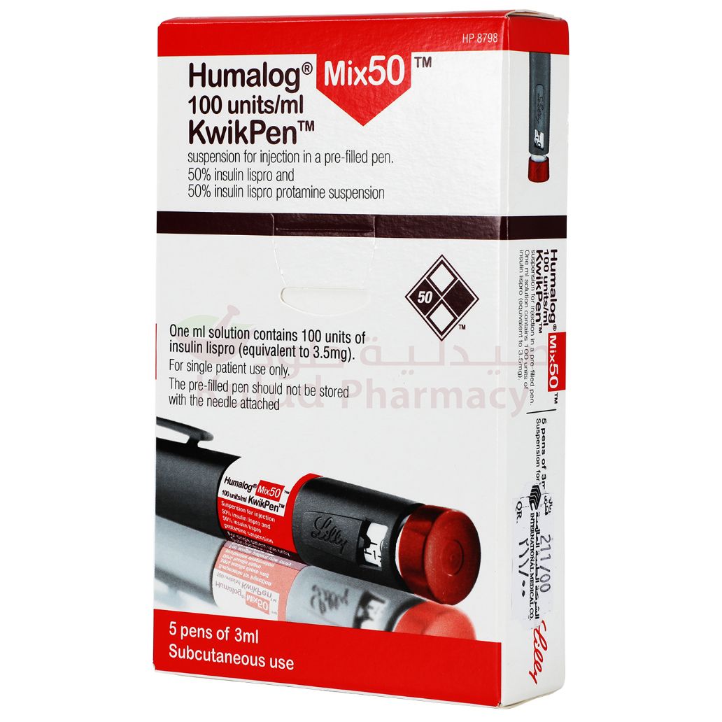 Humalog Mix50 Kwikpen Pre-Filled Pen 100 I.U 5 PC | Kulud Pharmacy