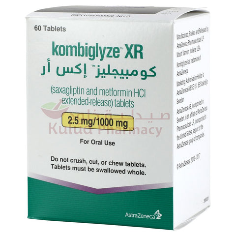 Buy Kombiglyze Xr Tablet 2.5/1000 Mg 60 PC Online - Kulud Pharmacy