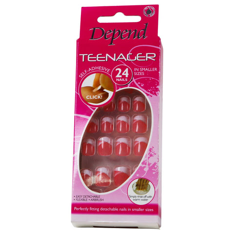 Depend Teenager French Silver Line Artificial Nail 24 PC