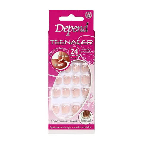 Depend Teenager French Flower Line Artificial Nail 24 PC