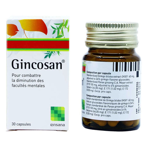 Buy Gincosan Hard Capsule 30 PC Online - Kulud Pharmacy