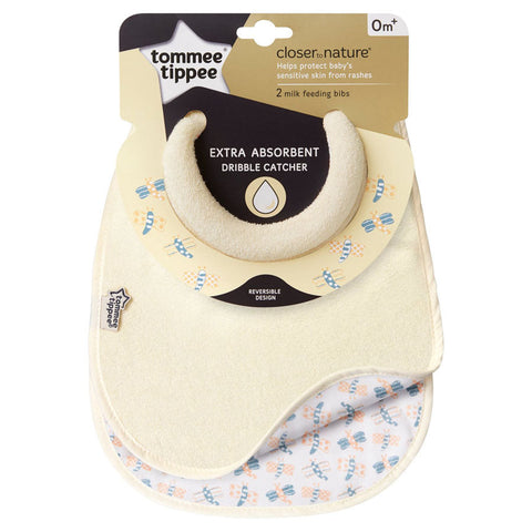 Tommee Tippee Closer To Nature Milk Feeding Bib X 2 (Off White)