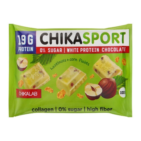 Chikalab protein White Chocolate - Hazelnuts With Cornflakes 100G