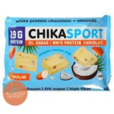 Chikalab protein White Chocolate With Almonds And Coconut Chips 100g