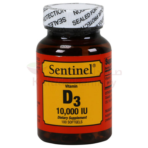 Sentinel Vitamin D3 Capsule 10000 I.U 100 PC