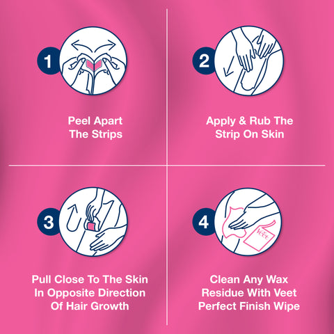 Veet Pure Legs & Body Hair Removal Wax Strips for Sensitive Skin, 20 Strips