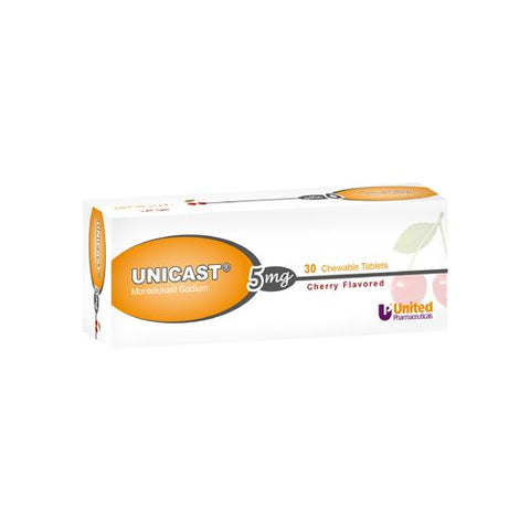 Buy Unicast Chewable Tablet 5 Mg 30 PC Online - Kulud Pharmacy