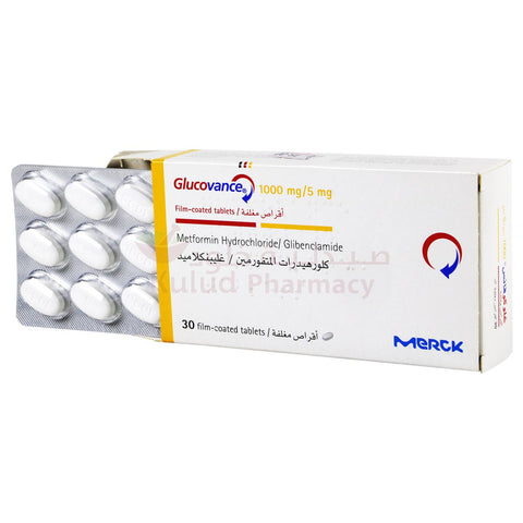 Buy Glucovance Tablet 1000/5 Mg 30 PC Online - Kulud Pharmacy