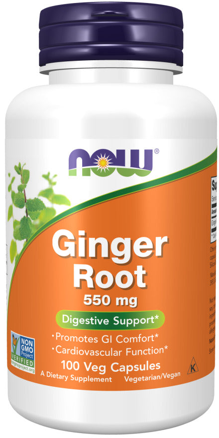 Now Ginger Root  550 Mg 100 Veg Capsules