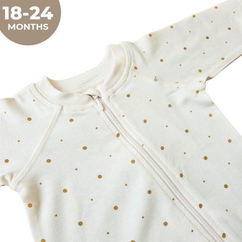 Elli Junior Bamboo Two Way Zip Pyjamas Golden Dots (18-24M)