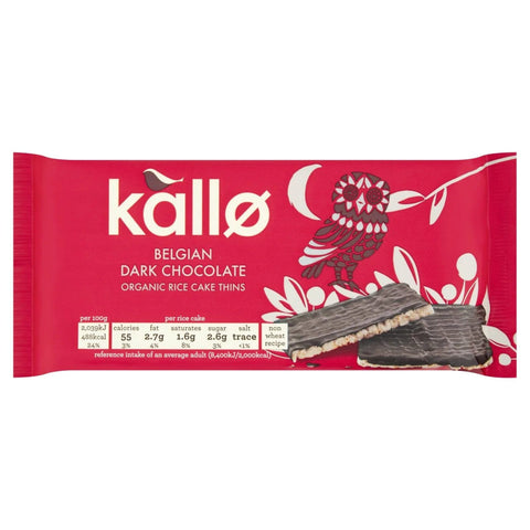 Kallo Belgian Dark Chocolate Organic Rice Cake Thins 90g