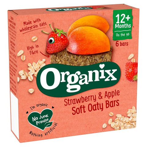 Organix Strawberry & Apple Organic Soft Oaty Bars Multipack 6x30