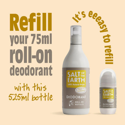 Salt of The Earth Deo Roll-on Refill 525ml Amber & Sandalwood