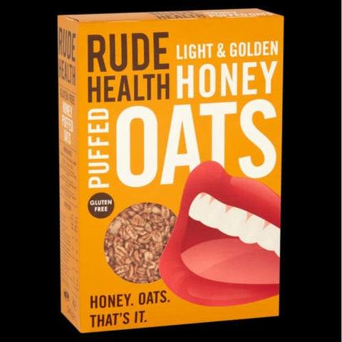 Rude Health Gluten Free Cereals Honey Puffed Oats 240 G