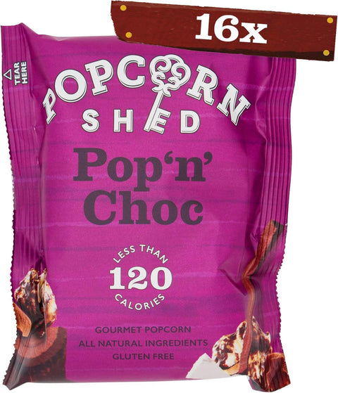 Popcorn Shed Pop N Choc Popcorn Snack Pack 24G