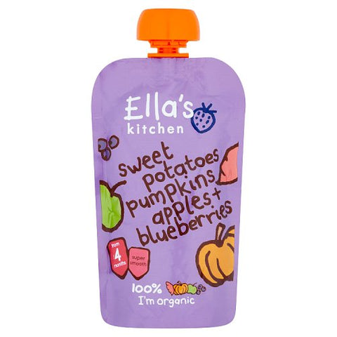 Ellas Kitchen Organic Sweet Potato Pumpkin Apples Blueberries 120g