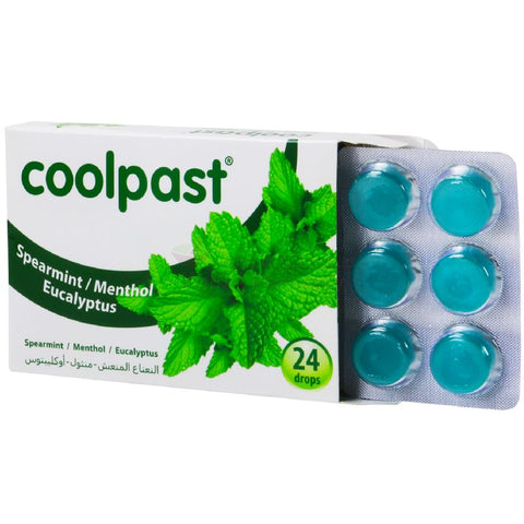 Cool Past Spearmint And Menthol And Eucalyptus Lozenges 24 PC