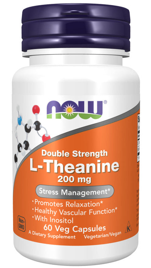 Now L-Theanine, Double Strength 200 Mg 60 Veg Capsules