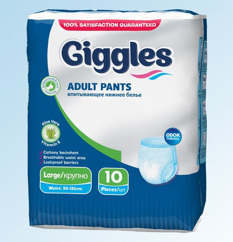 Buy Giggles Adult Panty Large Adult Diaper 10 PC Online - Kulud Pharmacy