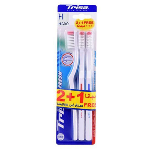 Buy Trisa Fresh Hard Toothbrush 3 PC Online - Kulud Pharmacy