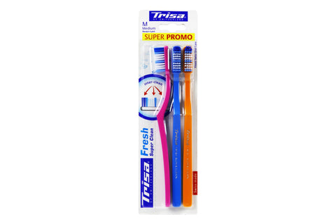 Buy Trisa Fresh Medium Toothbrush 3 PC Online - Kulud Pharmacy