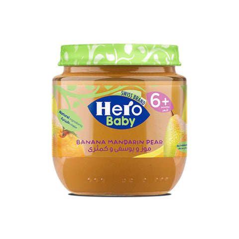 Buy Hero Baby Banana & Mandarin Pear 6+ 125GM Online - Kulud Pharmacy