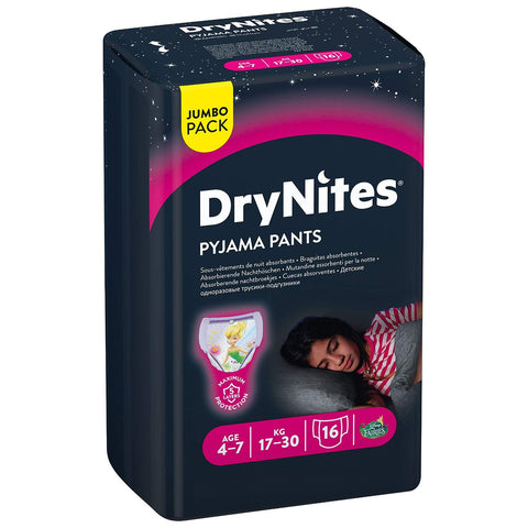 Huggies Drynites Pyjama Pants 17 30Kg Girls Baby Diaper 16 PC