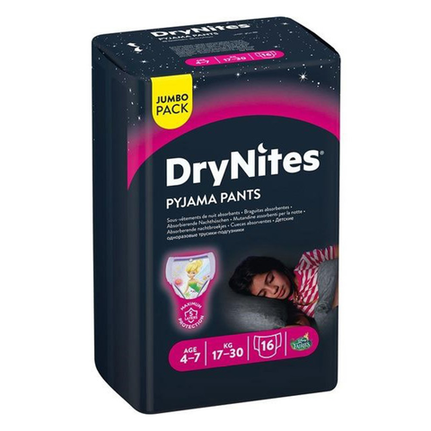 Buy Huggies Drynites Pyjama Pants 17 30Kg Girls Baby Diaper 16 PC Online - Kulud Pharmacy