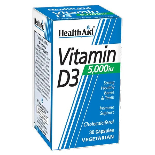 Health Aid Vitamin D3 Health Aid rd Capsule 5000 I.U 30 PC | Kulud Pharmacy