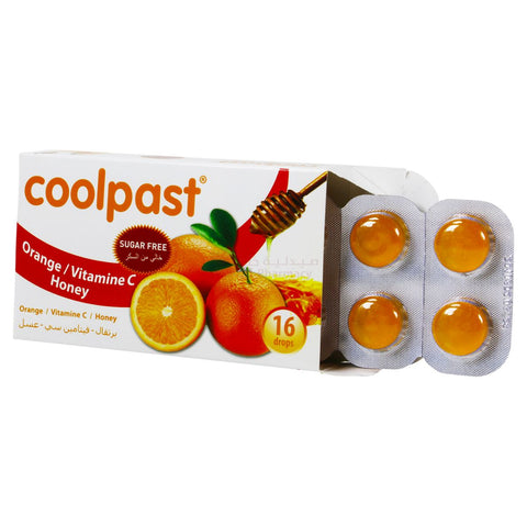 Cool Past Orange And Vit C And Honey Sugar Free Lozenges 16 PC