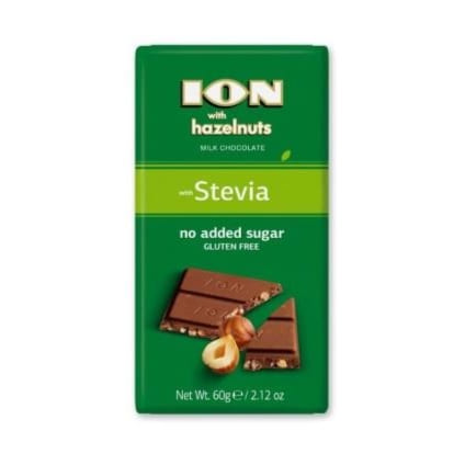 Ion Milk Chocolate With Hazelnut (No Added Sugar, Gluten Free) - 60g.