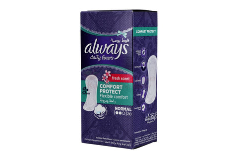 Buy Always Daily Liners Fresh Scent Sanitary Pads 20 PC Online - Kulud Pharmacy